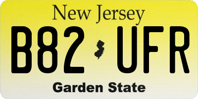 NJ license plate B82UFR