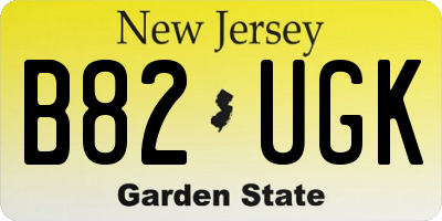 NJ license plate B82UGK