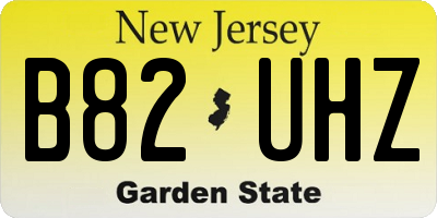 NJ license plate B82UHZ