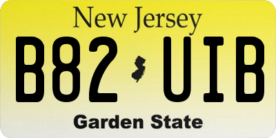 NJ license plate B82UIB