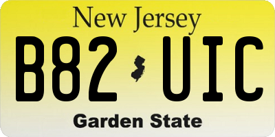 NJ license plate B82UIC