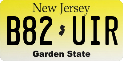 NJ license plate B82UIR