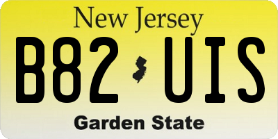 NJ license plate B82UIS