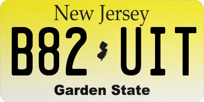 NJ license plate B82UIT