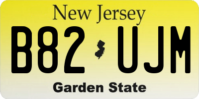 NJ license plate B82UJM