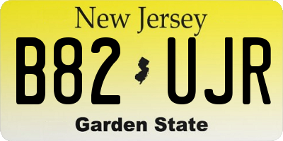 NJ license plate B82UJR