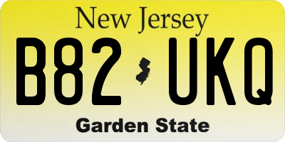 NJ license plate B82UKQ