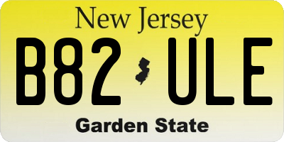 NJ license plate B82ULE