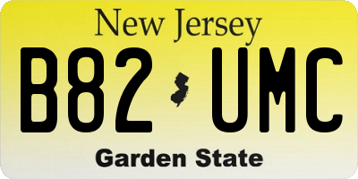 NJ license plate B82UMC
