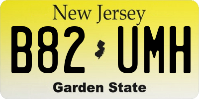 NJ license plate B82UMH