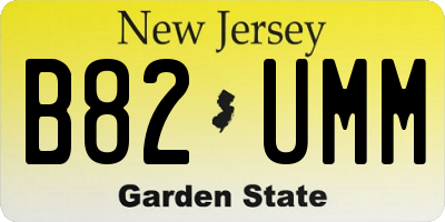NJ license plate B82UMM