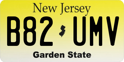 NJ license plate B82UMV