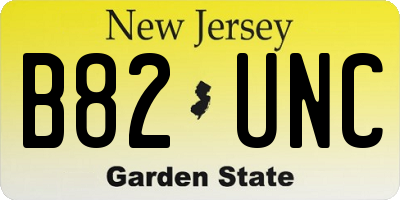 NJ license plate B82UNC