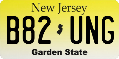 NJ license plate B82UNG