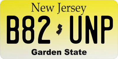 NJ license plate B82UNP