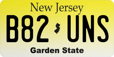 NJ license plate B82UNS