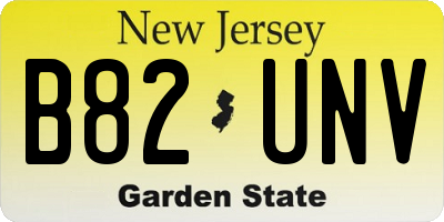NJ license plate B82UNV