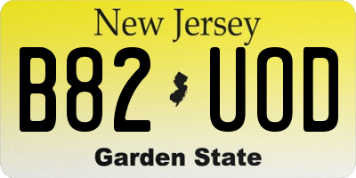 NJ license plate B82UOD