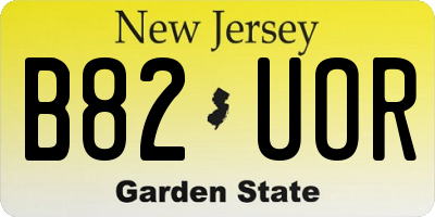 NJ license plate B82UOR
