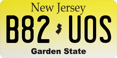 NJ license plate B82UOS