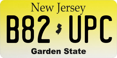NJ license plate B82UPC