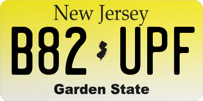NJ license plate B82UPF