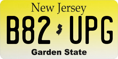 NJ license plate B82UPG