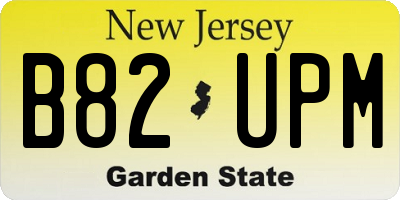 NJ license plate B82UPM