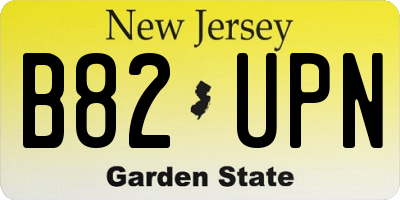 NJ license plate B82UPN
