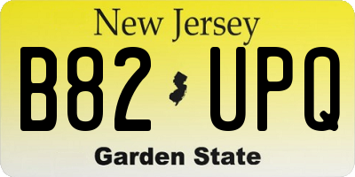 NJ license plate B82UPQ