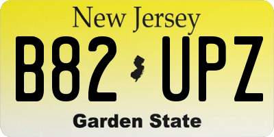 NJ license plate B82UPZ