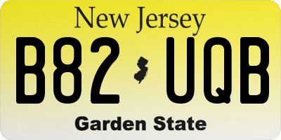 NJ license plate B82UQB