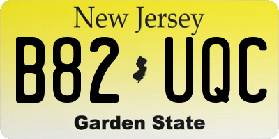 NJ license plate B82UQC