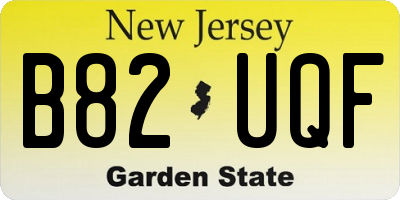 NJ license plate B82UQF