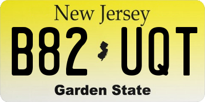 NJ license plate B82UQT