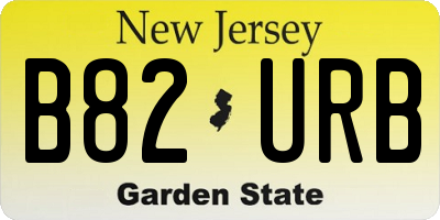 NJ license plate B82URB