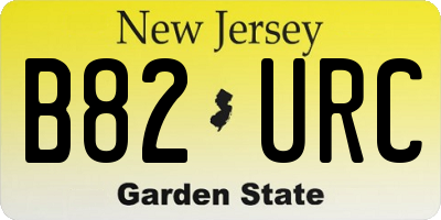 NJ license plate B82URC