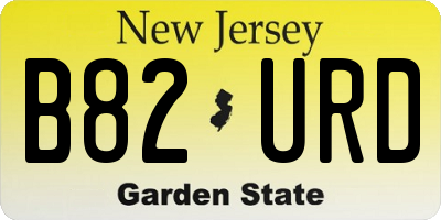 NJ license plate B82URD
