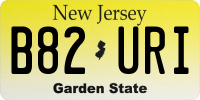 NJ license plate B82URI
