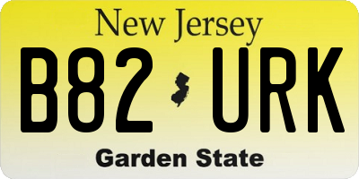 NJ license plate B82URK