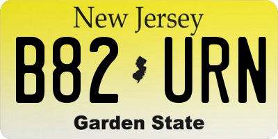 NJ license plate B82URN