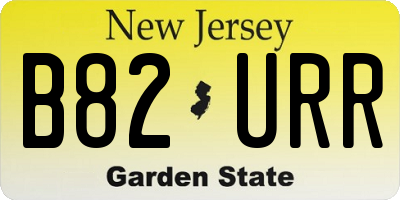 NJ license plate B82URR