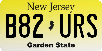 NJ license plate B82URS