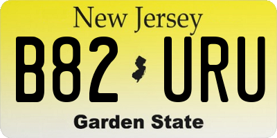 NJ license plate B82URU