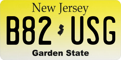 NJ license plate B82USG