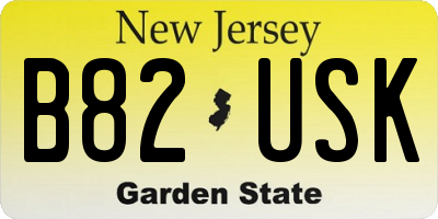 NJ license plate B82USK