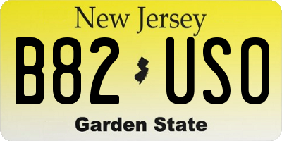 NJ license plate B82USO