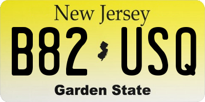 NJ license plate B82USQ