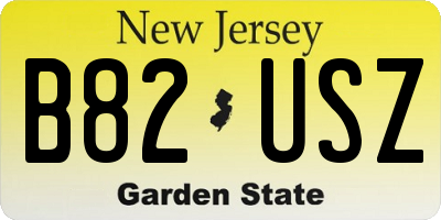 NJ license plate B82USZ