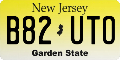 NJ license plate B82UTO